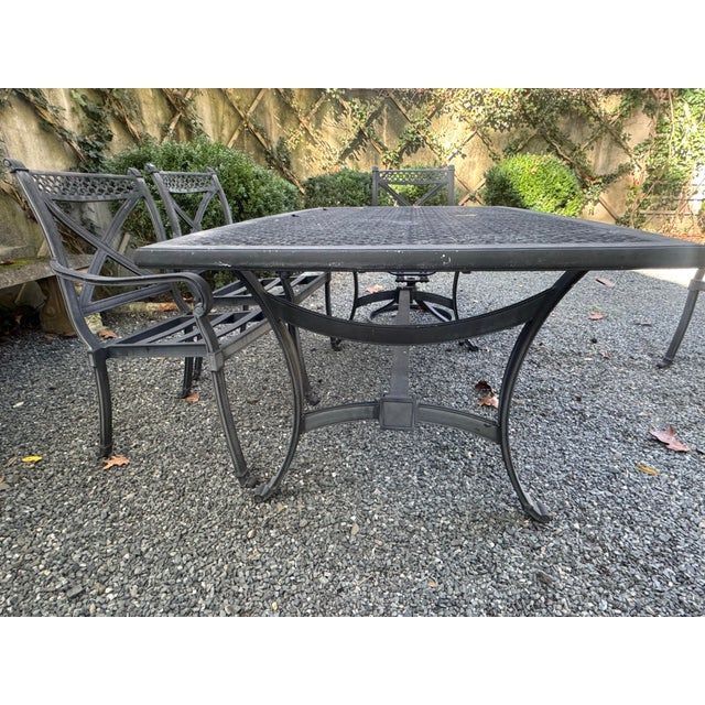 Metal Seven Piece Patio Dining Set For Sale - Image 7 of 12