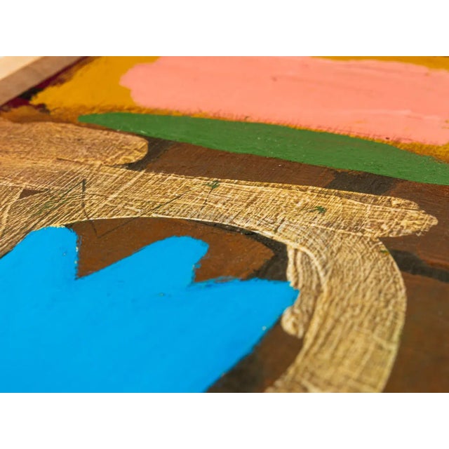 Composition, Acrylic on Wooden Plate, Framed For Sale - Image 4 of 9