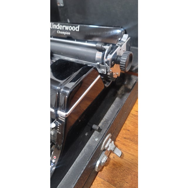 1940s Underwood Champion Portable Typewriter With Tripod Stand Case 1940s For Sale - Image 5 of 9