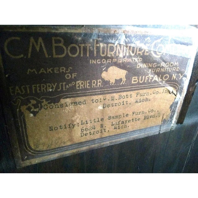 Early 1900s Century M. Bott Furniture Co English Tudor Glass and Fretwork Door and Drawer China Cabinet For Sale - Image 11 of 11