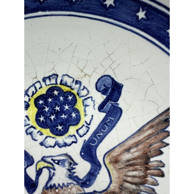 American Handpainted Bowl With the Seal of the United States "E Pluribus Unum" ("Out of Many, One") For Sale - Image 3 of 9