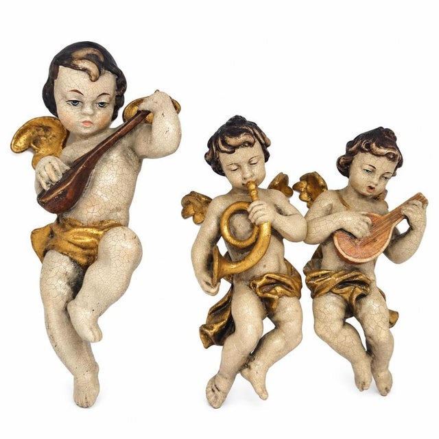 Vintage Musical Angels Figurines, 1950s, Set of 3 For Sale - Image 4 of 9