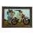 Framed Punakawan Reverse Glass Painting Patruk and Bagong Motorcycle Race For Sale