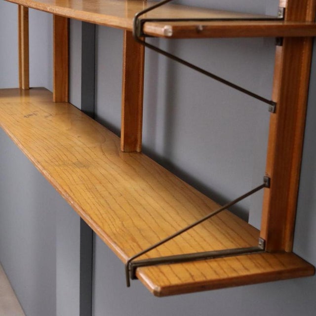 Vintage Wooden Corner Bookshelf, 1960s For Sale - Image 4 of 9