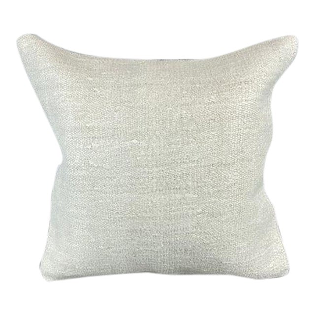 20 x 20 Hemp Pillow Turkish Cushion Natural Grayish White Pillow Cushion Cover For Sale