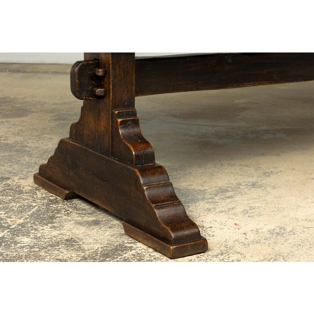18th Century French Provincial Oak Refectory Trestle Dining Table For Sale - Image 12 of 18