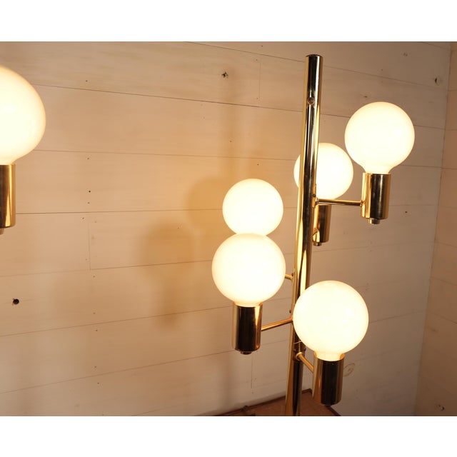 Metal Vintage Pair of Waterfall Robert Sonneman Style Table Lamp Space Age Mid Century Modern Atomic Retro Hollywood Regency 70's 80's For Sale - Image 7 of 15