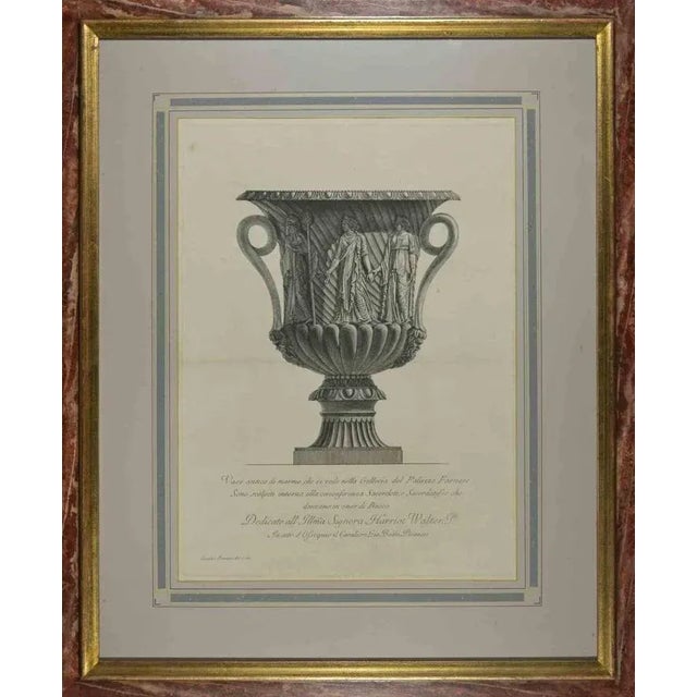Giovan Battista Piranesi, Vaso Antico della Galleria Farnese, Lithograph, 18th Century For Sale - Image 3 of 3