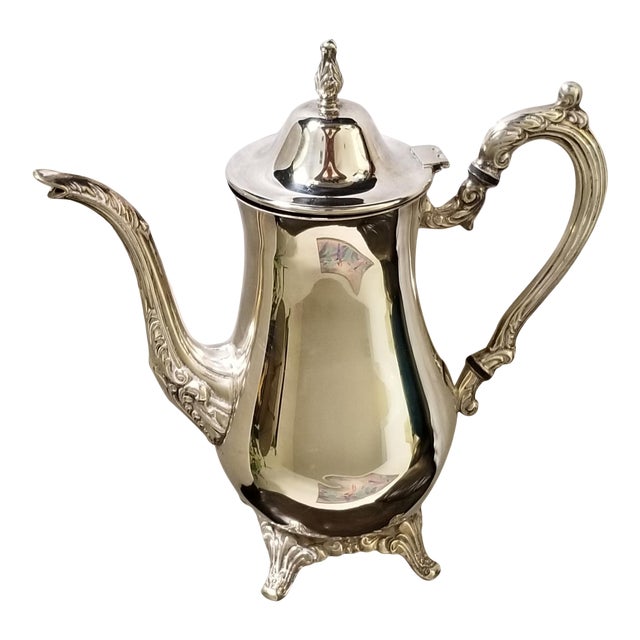 Vintage Oneida Usa Silver Plated Teapot Raised Feet Chairish