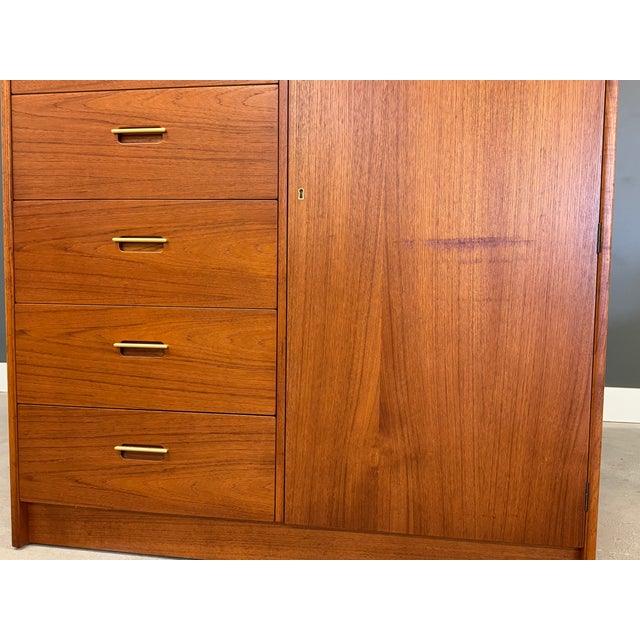 Danish Modern Teak Armoire Dresser For Sale In Boston - Image 6 of 11