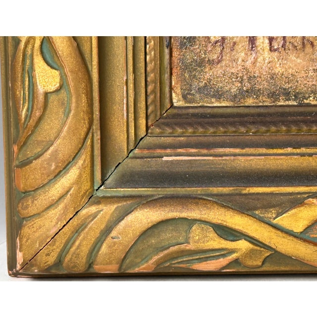 Paint Art Nouveau Framed Impressionist Landscape Oil Painting by California Artist Count Geza S. De Perhach For Sale - Image 7 of 17