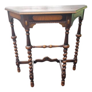 1920s Edwardian Barley Twists Legs Console Table For Sale