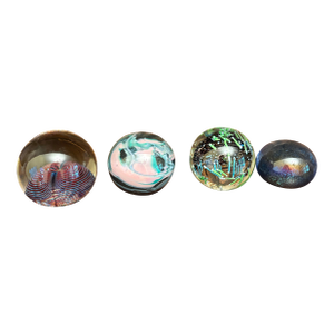Vintage Studio Art Glass Paperweights — Set of 4 (1981–1988)