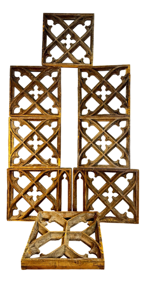 Neo-Gothic Wooden Appliqués, 1800s, Set of 8