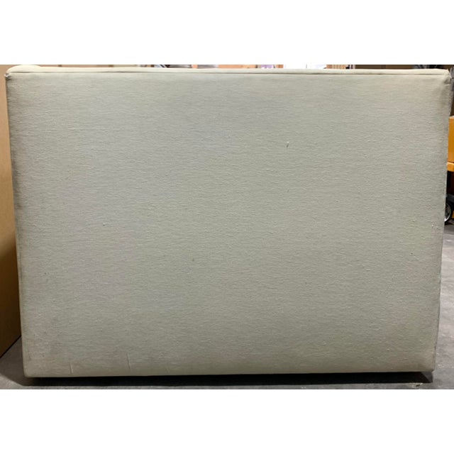 Wood Contemporary Cream Linen 'Left Back' Sofa by Waldo Fernandez For Sale - Image 7 of 14