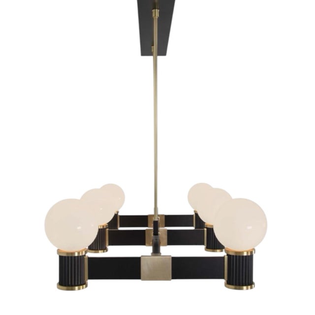 Mid-Century Modern Urban Electric Rex 6-Light Chandelier For Sale - Image 3 of 5