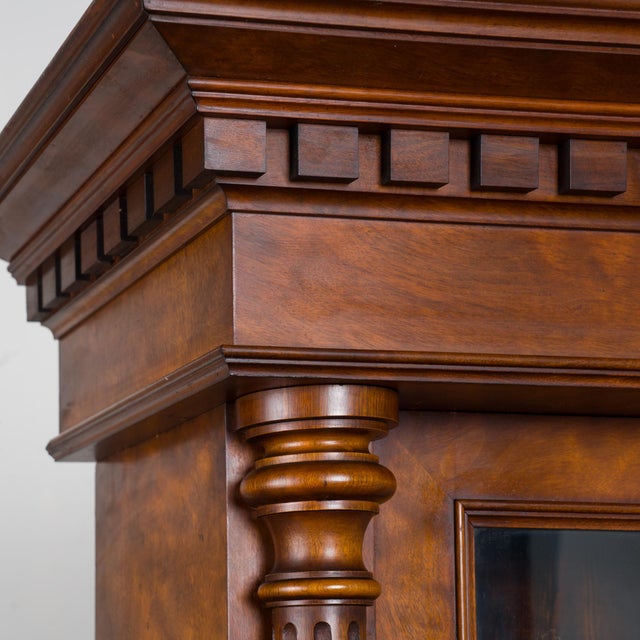 20th Century Danish Walnut Bookcase With Glass Upper Doors For Sale - Image 4 of 17