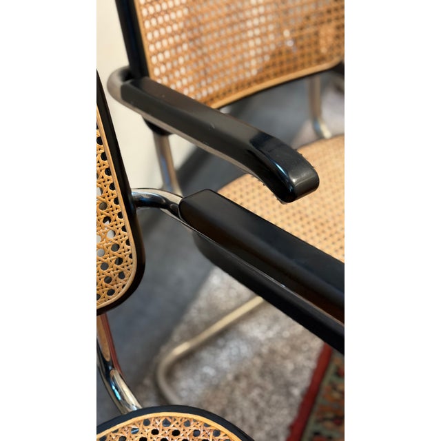 Black Model S64 Dining Chair with Woven Cane and Black Wood Frame by Marcel Breuer for Thonet, 1999, Set of 4 For Sale - Image 8 of 18