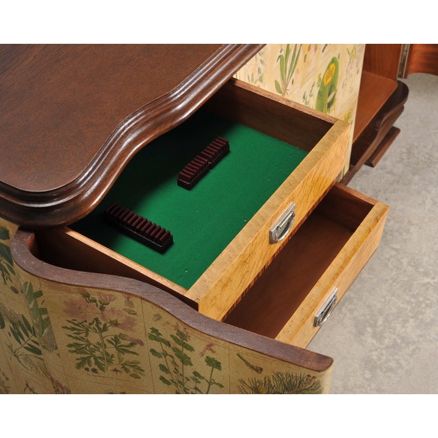 1940s Swedish Modern Nordens Flora Botanical Sideboard Cabinet For Sale - Image 11 of 18
