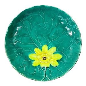 Antique Majolica Water Lily Pad Plate