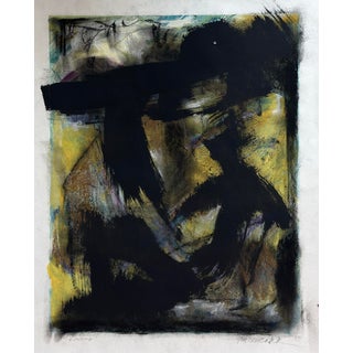 Original Abstract Monoprint on Paper With Variations in Paint and Ink Titled "Ravens" For Sale