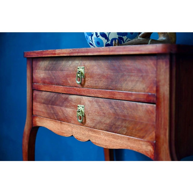 Brown Louis XV Style Mahogany Console Table with Cabriole Legs, 1950s For Sale - Image 8 of 18