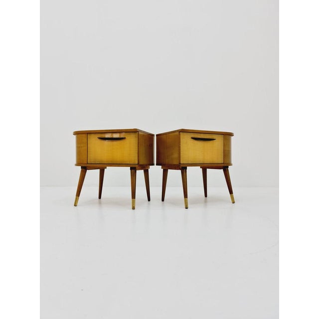German Mid century nightstands/ bedside tables BY WK Möbel , 1960s It is in good vintage condition, however, as with all...