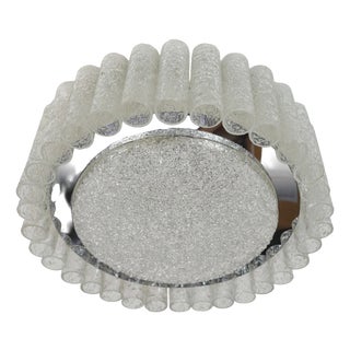 Vintage Ice Glass Ceiling Fixture with 32 Glass Tubes from Doria Leuchten, 1960s For Sale