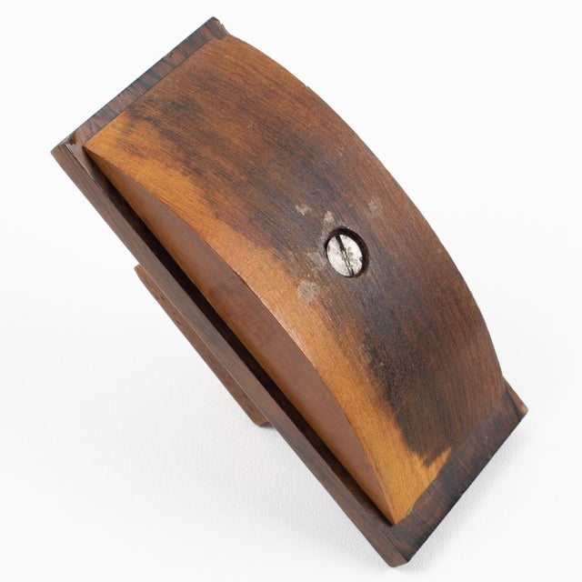 Art Deco Desk Accessory, Macassar Wood and Metal Inkwell and Blotter For Sale - Image 15 of 15