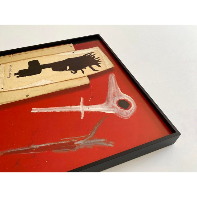 Jean Michel Basquiat Estate Vintage 2003 Framed Neo-Expressionist Paris Exhibition Poster " Dead Bird " 1985 For Sale - Image 9 of 14