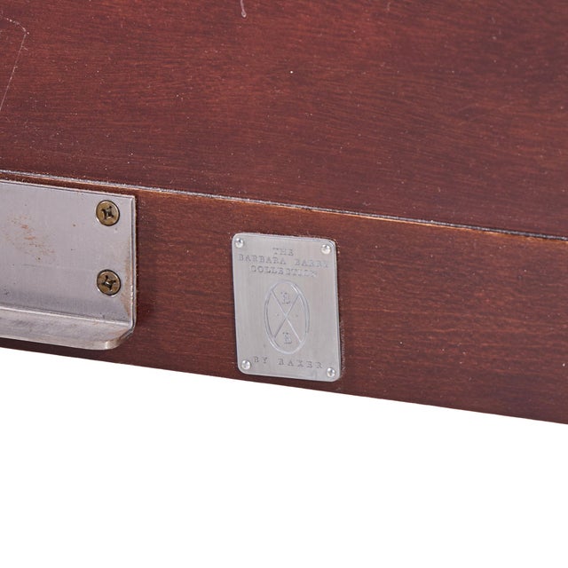 Late 20th Century Barbara Barry for Baker Mahogany and Leather King Bed Frame For Sale - Image 5 of 5