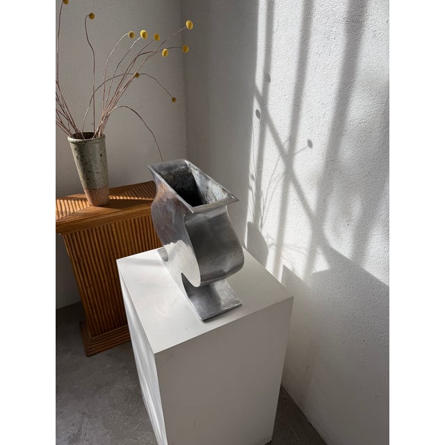Vintage Cast Aluminum Vase, 1970s For Sale - Image 10 of 18