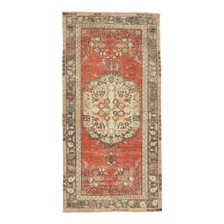 Mid 20th Century Vintage Small Turkish Oushak Rug For Sale