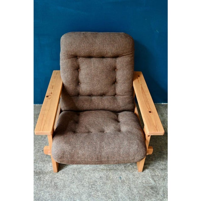 Armchairs and Coffee Table in Pine, 1970s, Set of 3 For Sale - Image 9 of 18