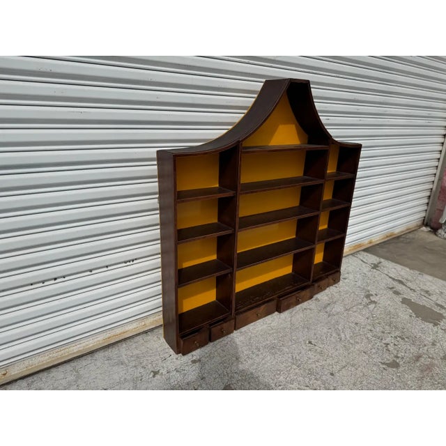 Brown Mid 18th Century 6 Drawer Georgian Mahogany With Inlay Wall Hanging Shelf For Sale - Image 8 of 12