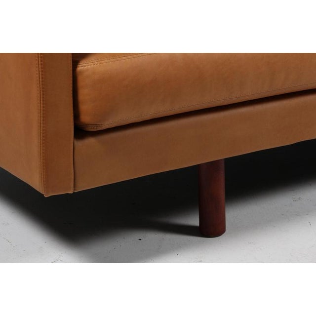 Model 220 Black Leather Three-Seat Sofa by Erik Jørgensen For Sale - Image 4 of 8