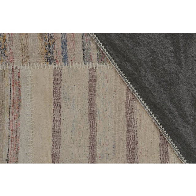 Textile Rug & Kilim’s Patchwork Kilim Rug in Polychromatic Stripes For Sale - Image 7 of 8