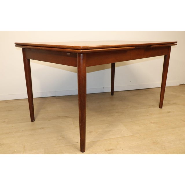 Brown Vintage Scandinavian Extendable Danish Teak Dining Table, 1960 For Sale - Image 8 of 18
