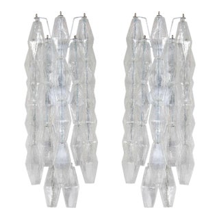 Hand Blown Murano Glass Polyhedral Sconces by Venini - a Pair For Sale