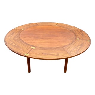 Dyrlund Danish Teak & Rosewood Lotus Dining Table For Sale
