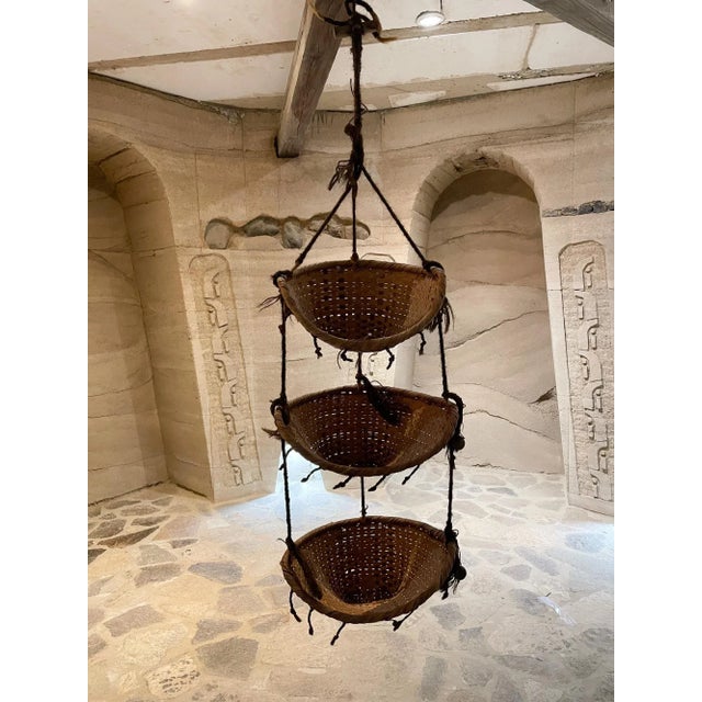 1960s Woven Nesting Baskets Handmade Pottery Wall Art For Sale - Image 13 of 13