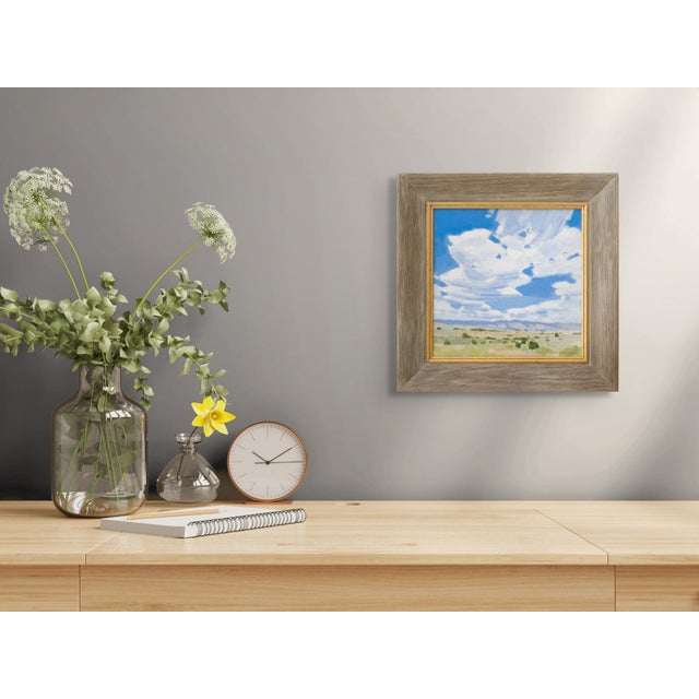 Unhurried by Michael Magrin | Oil On Linen Landscape with clouds and distant mountains. For Sale - Image 4 of 5
