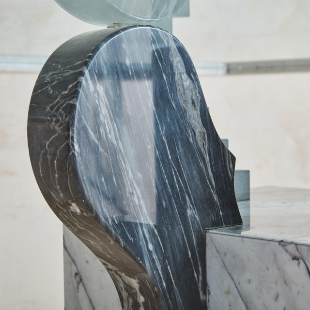 Glass Brugiana' Marble + Glass Dining Table by Egidio Di Rosa and Pier Alessandro For Sale - Image 7 of 11