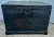 Black Antique Black Lacquer Trunk Chinese Wedding Chest Hand Painted Coffee Table 30" For Sale - Image 8 of 12