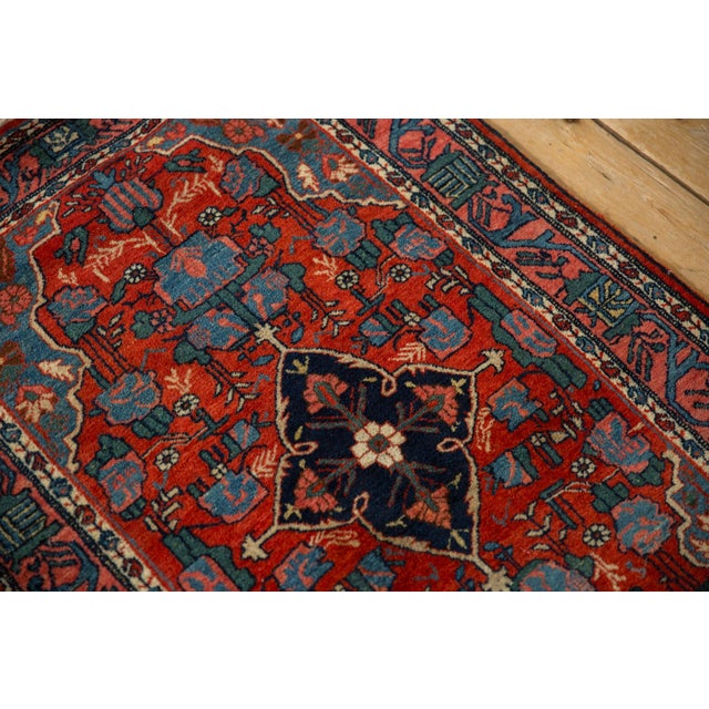 Textile 1940s Vintage Persian Bijar Floral Multicolor Wool Rug For Sale - Image 7 of 11