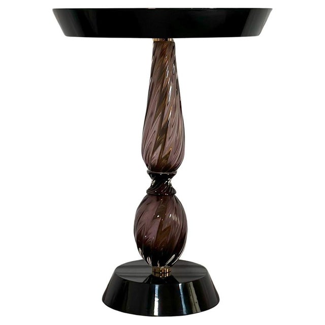 Murano Glass Side Table with Amethyst Stem from Seguso, Italy, 2018 For Sale - Image 11 of 11