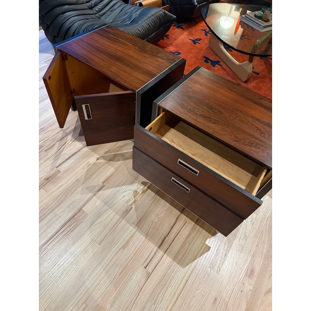 1960s John Stuart MCM Rosewood Console/Nightstand Pair For Sale - Image 9 of 9
