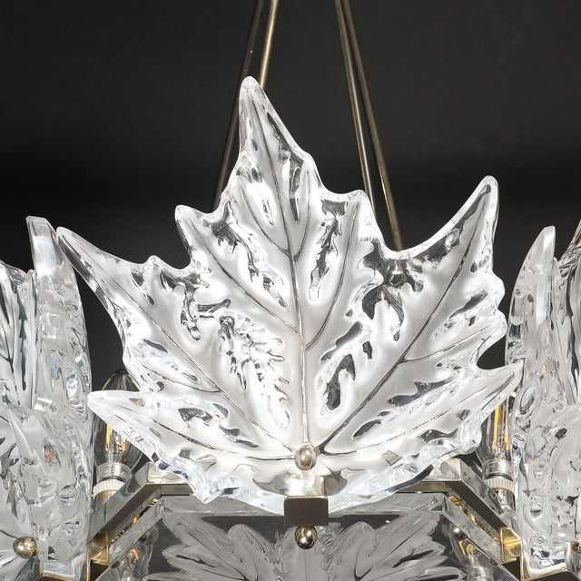 Mid-Century "Champs Élysées" Frosted Crystal Chandelier Signed René Lalique For Sale - Image 12 of 18