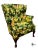 Vintage Traditional Chippendale Style Channel Back Floral Print Wingback Accent Chair For Sale - Image 10 of 11