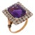 Vintage 6.86 Carat Amethyst Diamond 14k Yellow Gold Cocktail Ring, Size 6 For Sale